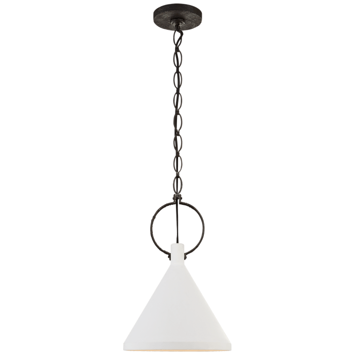 Limoges Medium Pendant in Natural Rust with Plaster White Shade