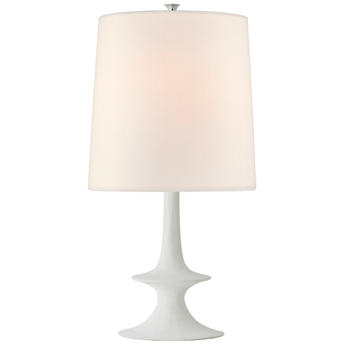 Lakmos Medium Table Lamp in Plaster White with Linen Shade