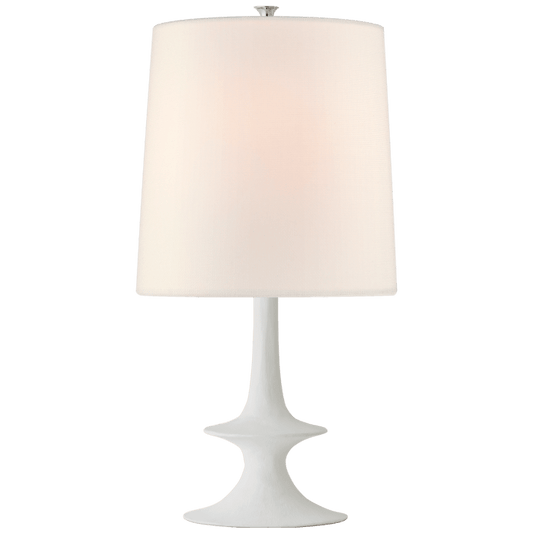 Lakmos Medium Table Lamp in Plaster White with Linen Shade