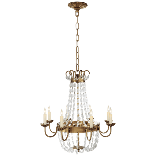 Paris Flea Market Medium Chandelier in Antique-Burnished Brass and Seeded Glass