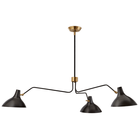 Charlton Large Triple Arm Chandelier in Black