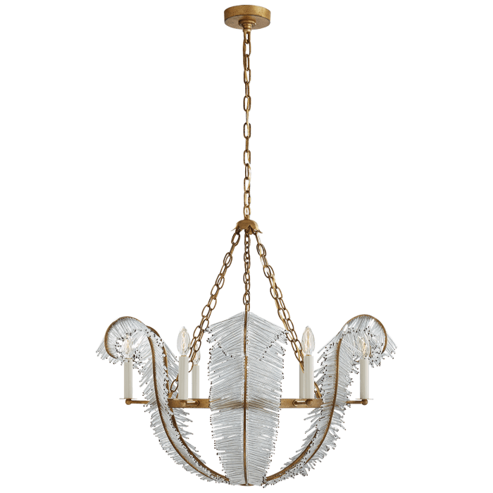 Calais 34" Chandelier in Gilded Iron