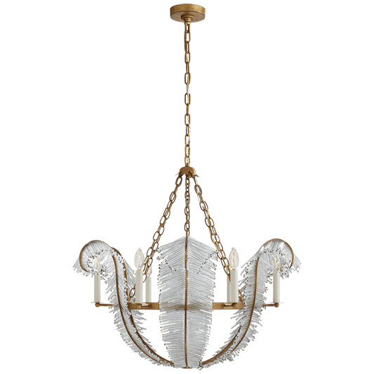 Calais 34" Chandelier in Gilded Iron