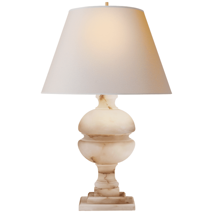 Desmond Table Lamp in Alabaster with Natural Paper Shade